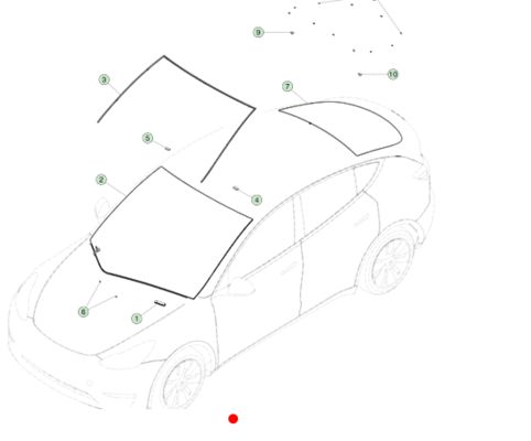 Tesla Model Y Voorruitrandzegel 1499060-00-B Zwart EPDM