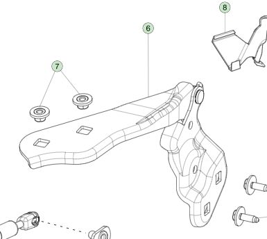 Tesla Model 3 2021 Linker Actieve Motorkapscharnier 1643845-00-A