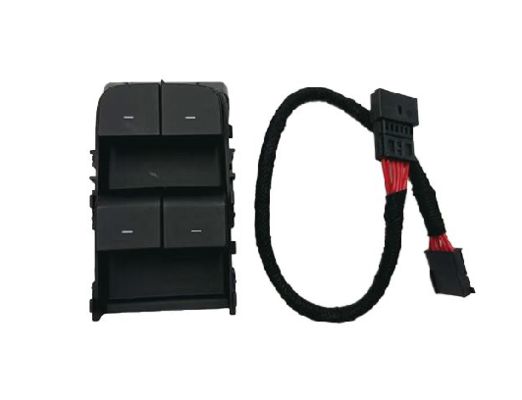 Tesla Raam Schakelaar Bestuurderskant Mat Zwart met Draad 1081037-02-G