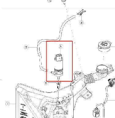Tesla Model 3/Y Ruitensproeierpomp 1607953-00-A 12V DC 1.2-1.5 L/min