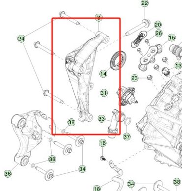 Tesla Model 3/Y Voorste Linker Montage-eenheid 35x15x15cm Aluminiumlegering