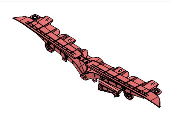 Tesla Model S 2021+ Voorste T Badgehouder Zwart Plastic 82x13x10mm